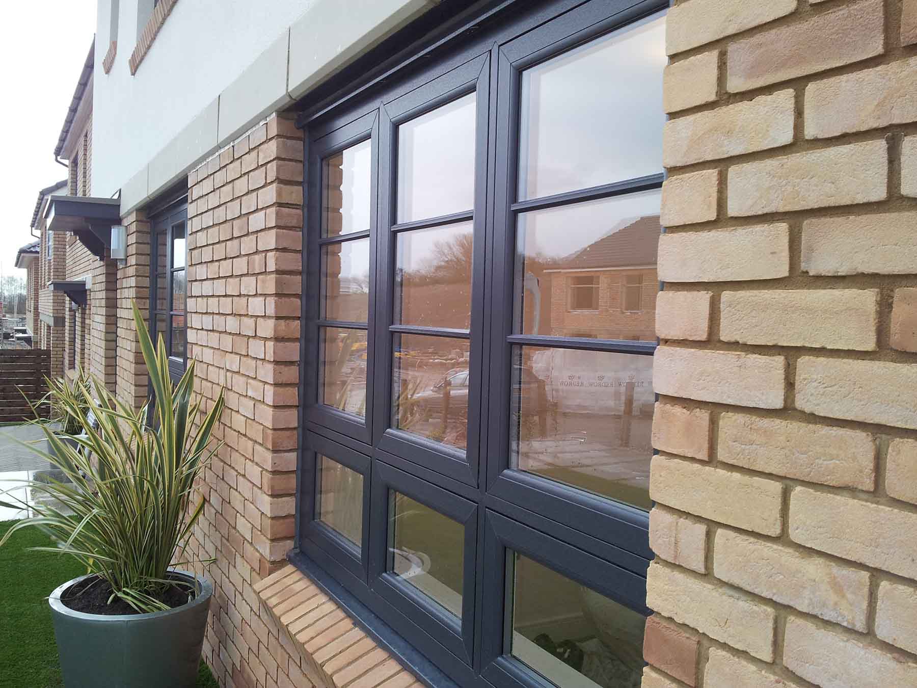 black flush sash window